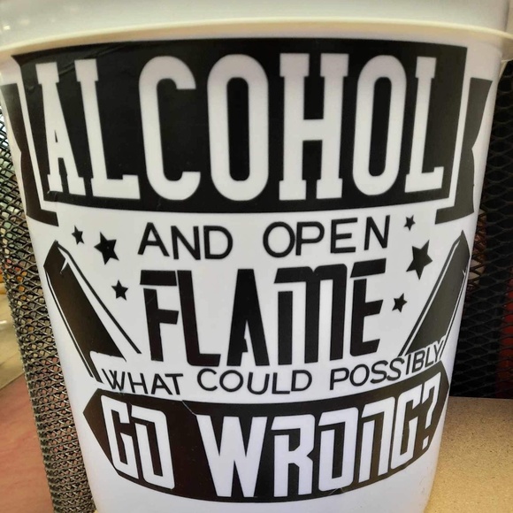 “Alcohol and open flame would go possibly go wrong “ custom light up bucket - Picture 1 of 1